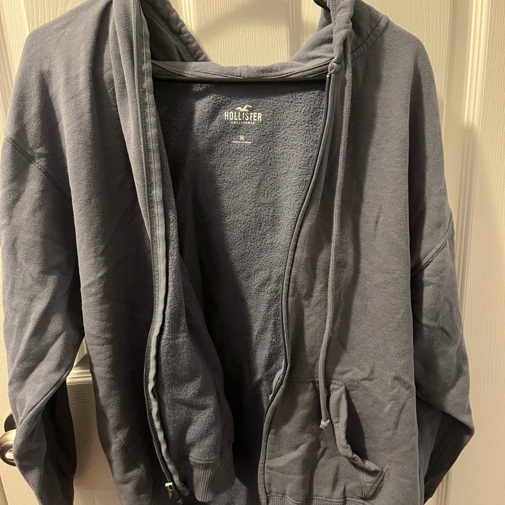 Hollister Blue-Gray Zip-Up Hoodie